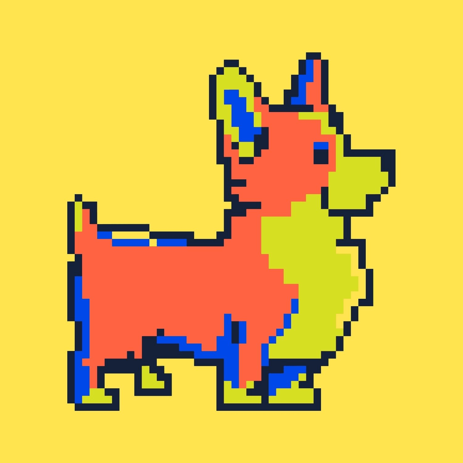 Cute pixelated corgi