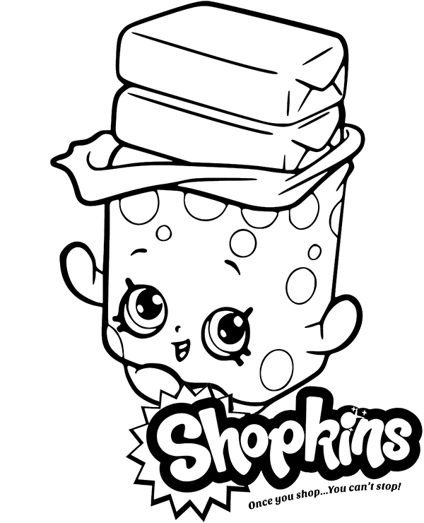 Colorful shopkins coloring page