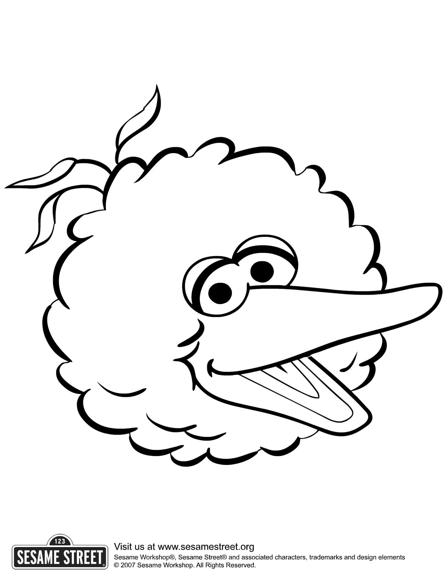 Printable big bird face template