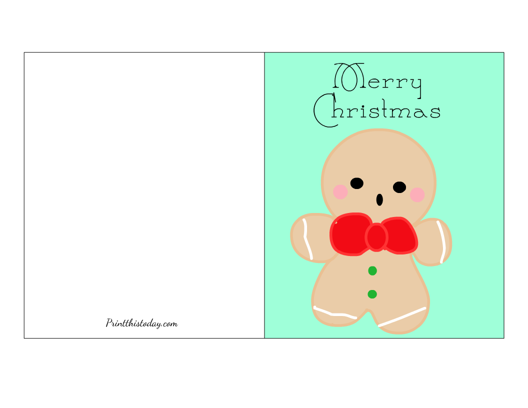 Free printable cute merry christmas cards