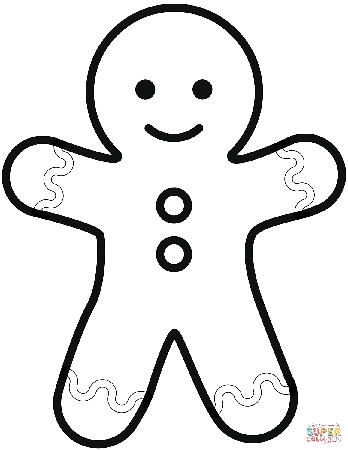 Simple gingerbread man coloring page free printable coloring pages â