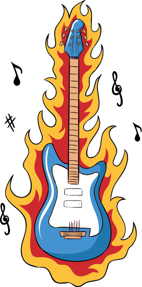 Blue guitar rock n roll sticker