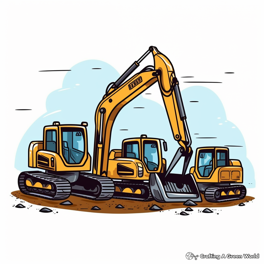 Excavator coloring pages