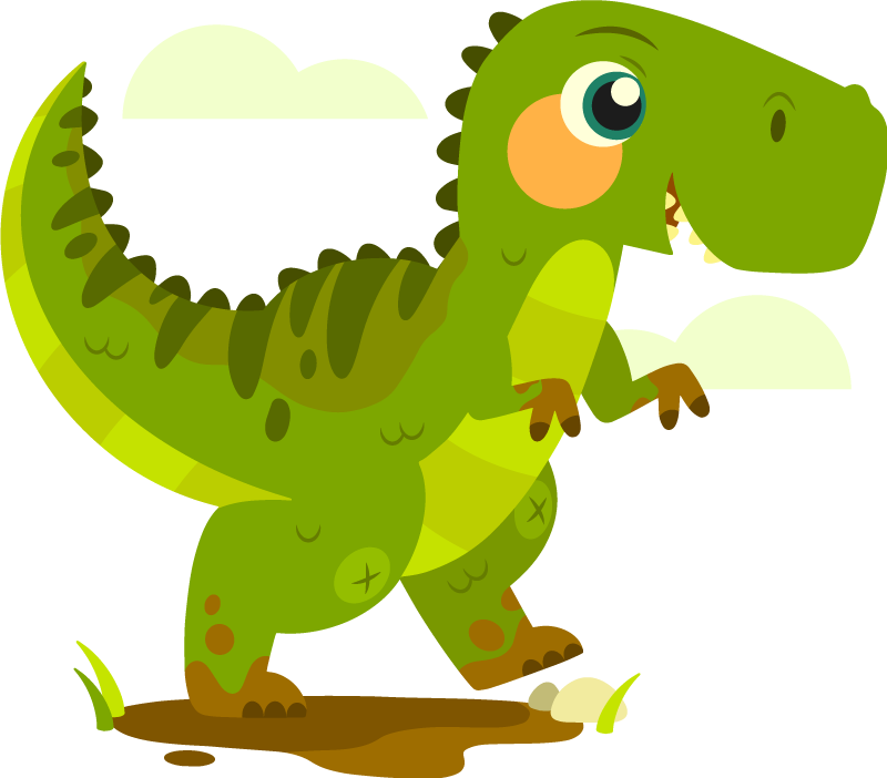 Cute baby dinosaur cartoon dragon wall sticker