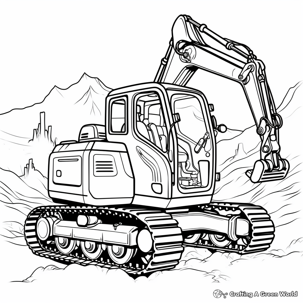 Excavator coloring pages