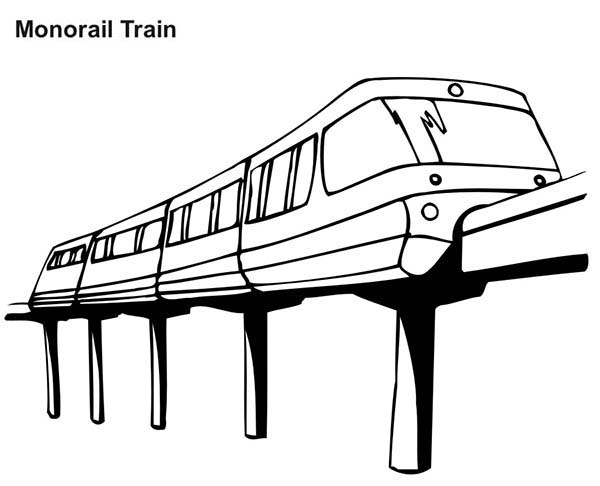 Monorail train coloring page â