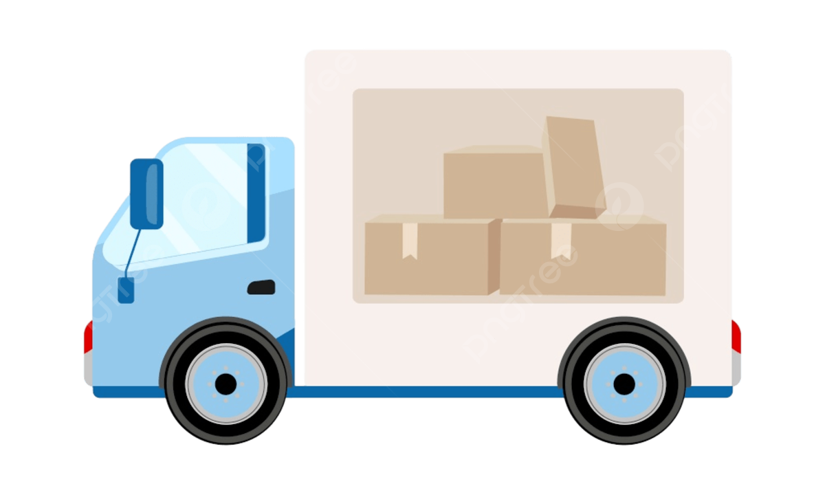 Delivery vehicle clipart transparent png hd vehicle for packages delivery semi flat color vector object element transportation sized png image for free download