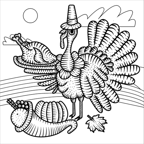 Thanksgiving turkey coloring page free printable coloring pages