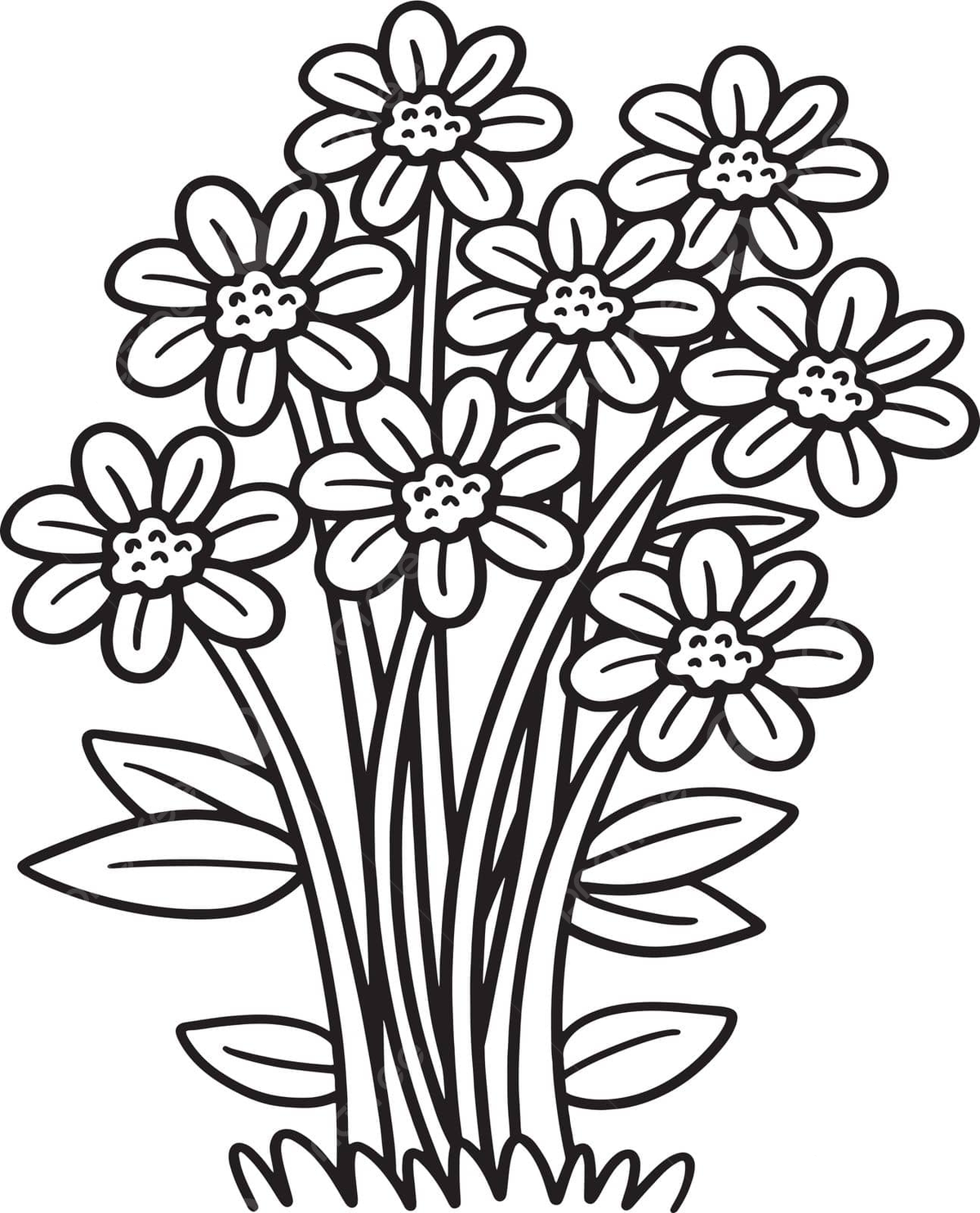 Spring flowers coloring page png transparent images free download vector files