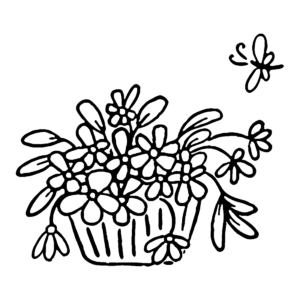 Flower basket coloring pages printable for free download