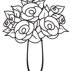 Flower pot coloring page printable for free download