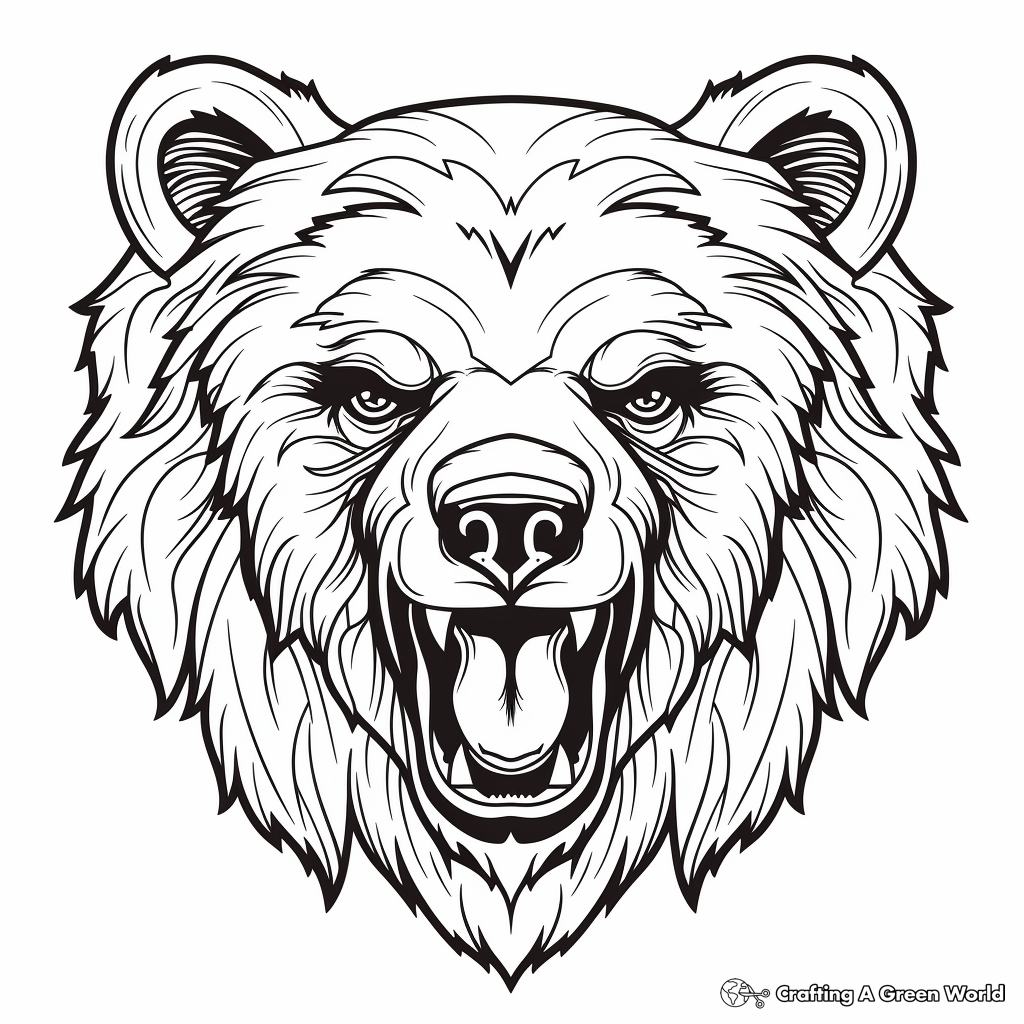 Bear head coloring pages