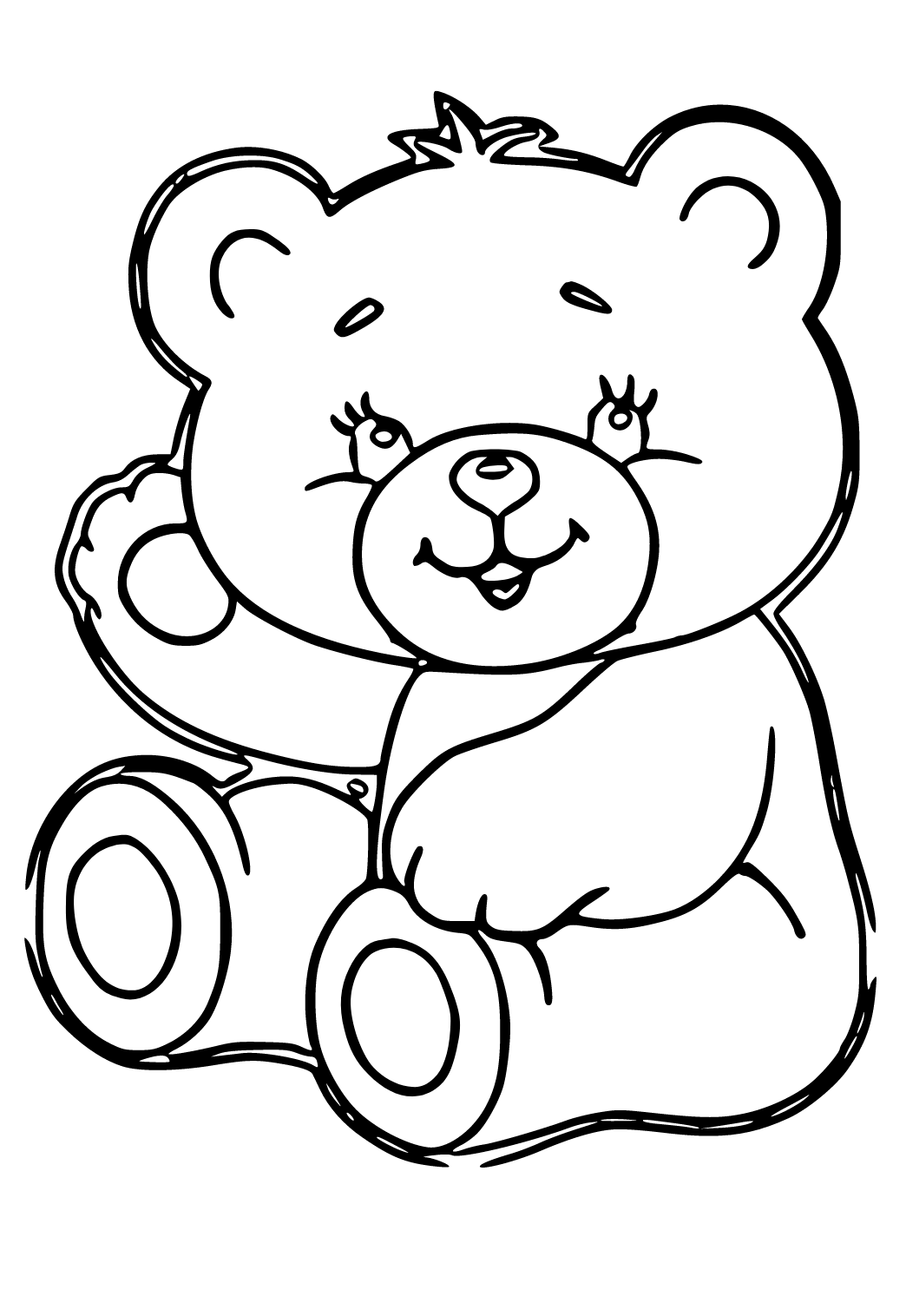 Free printable teddy bear cute coloring page sheet and picture for adults and kids girls and boys