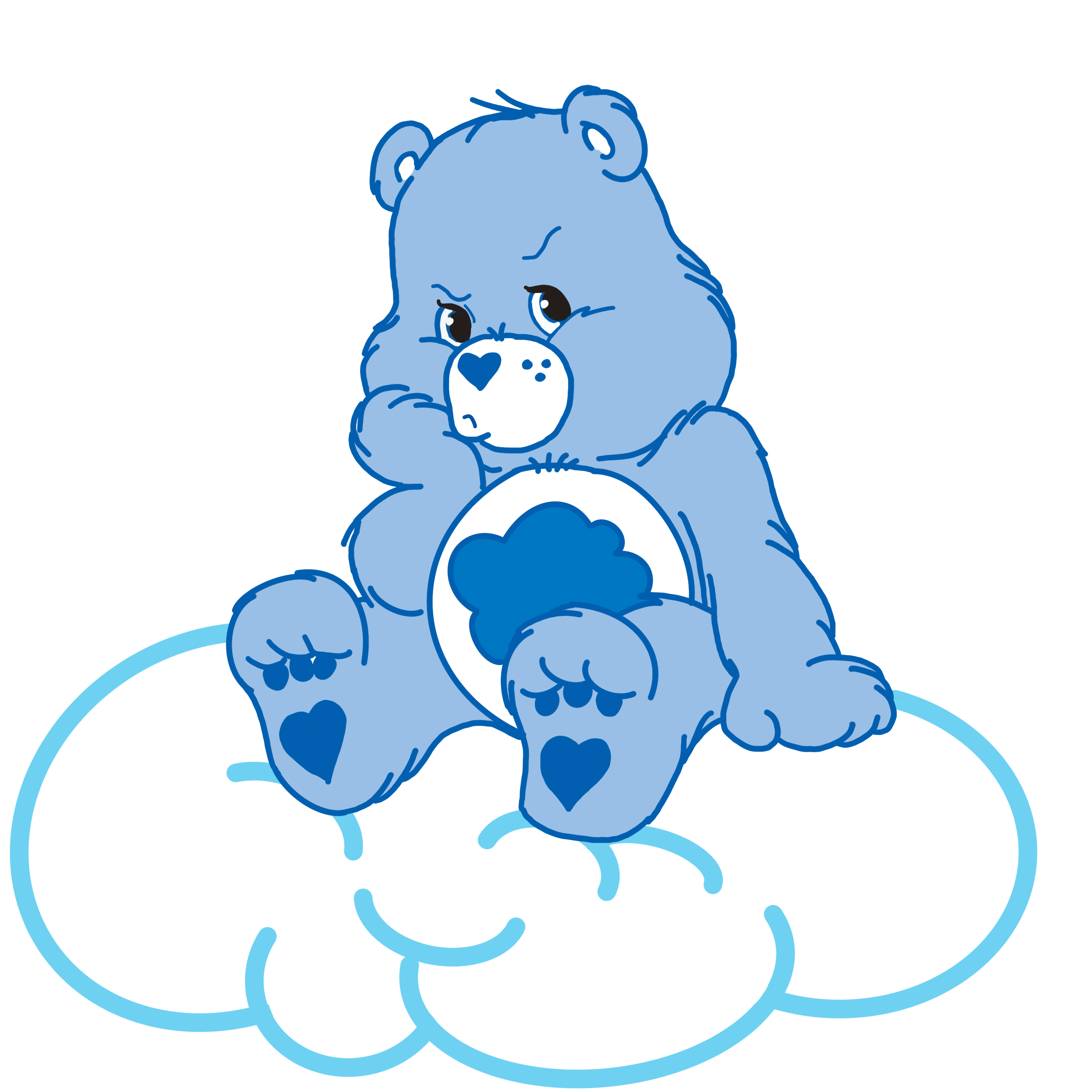 Grumpy bear pouting on cloud by tailspalette care bear tattoos grumpy care bear cute cartoon wallpapers