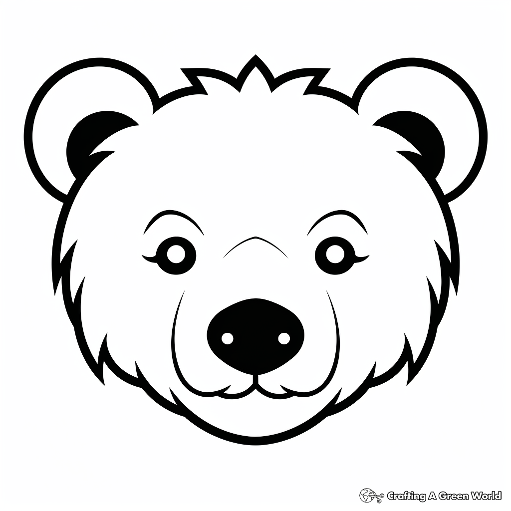 Bear head coloring pages