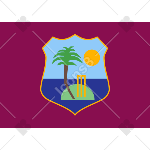 West indies cricket board flag color icon in png svg