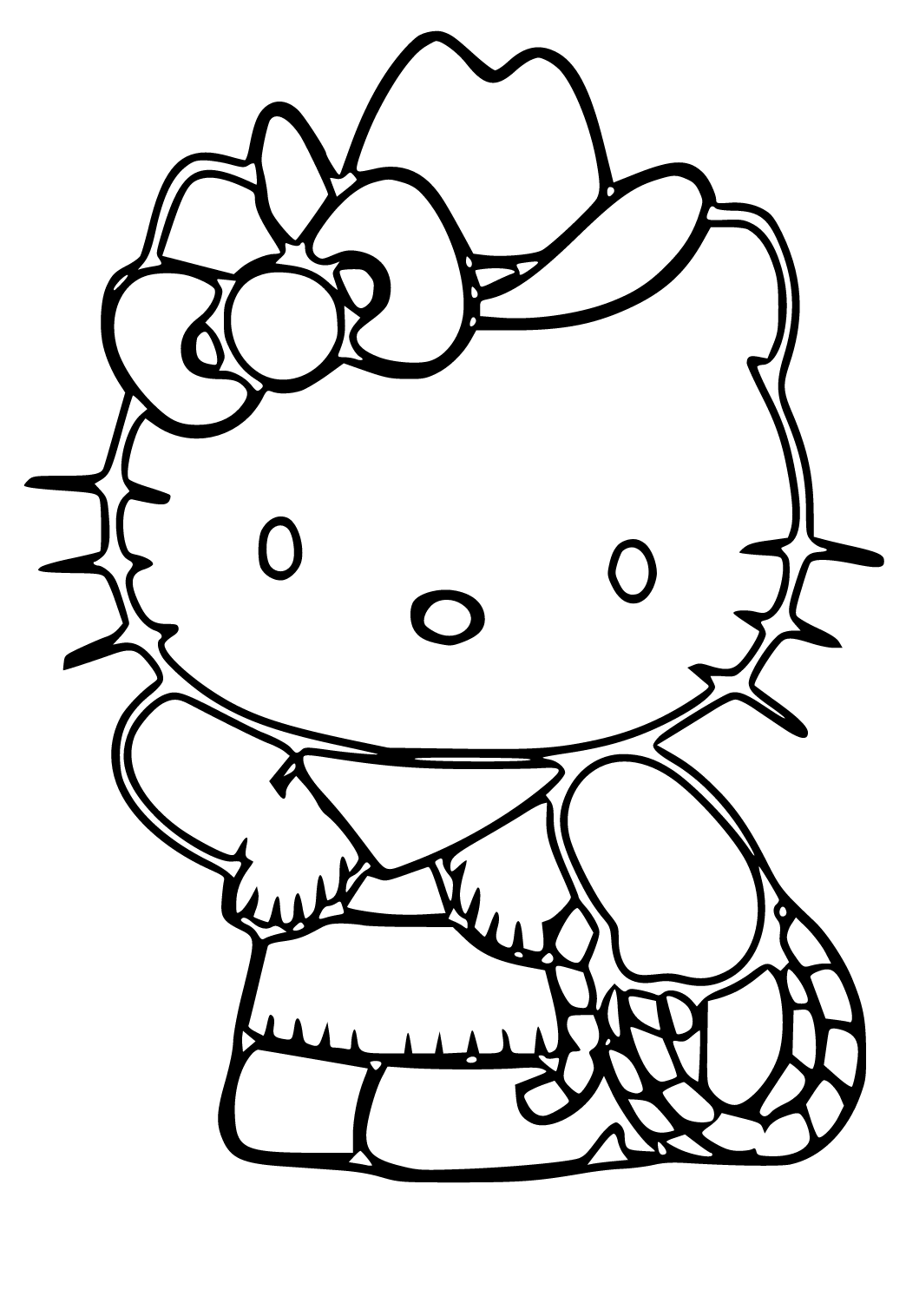 Dibujo e imagen sanrio vaquero para colorear y imprimir gratis para adultos y niãos