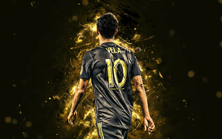 Download wallpapers carlos vela mls back view los angeles fc mexican footballers football stars carlos alberto vela garrido soccer la fc abstract art neon lights usa for desktop free pictures for desktop