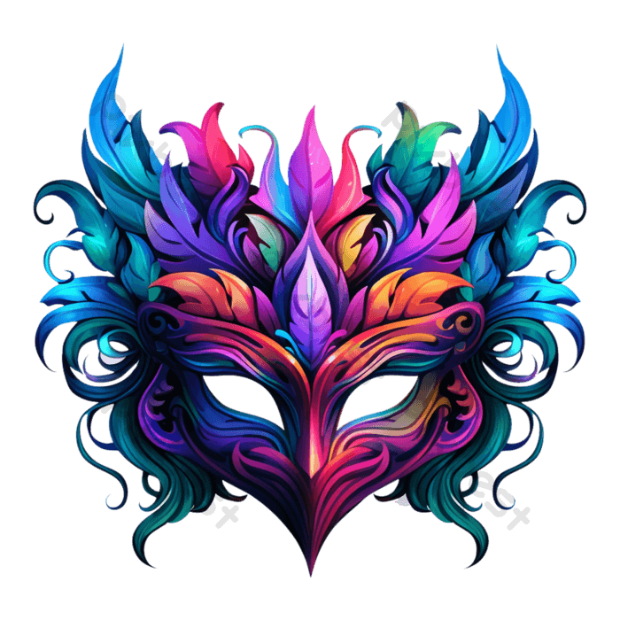 Gradient color carnival mask png images psd free download