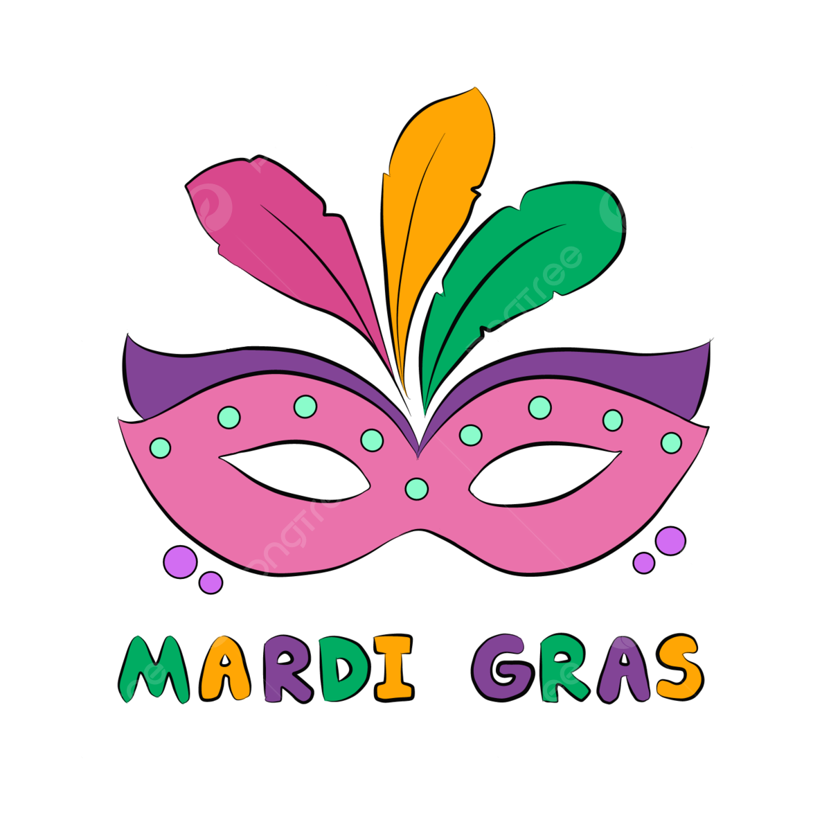 Mardi gras mask clipart transparent png hd illustration of colorful carnival mask for mardi gras festival in hand drawn mardi gras carnival mask colorful png image for free download