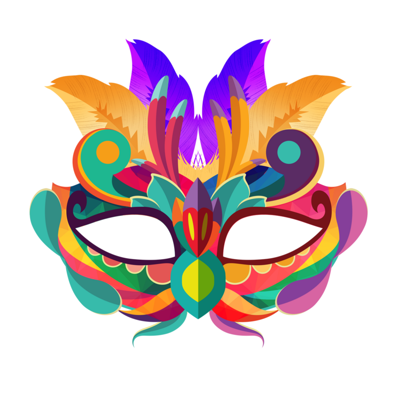 Textured feather carnival mask png images psd free download