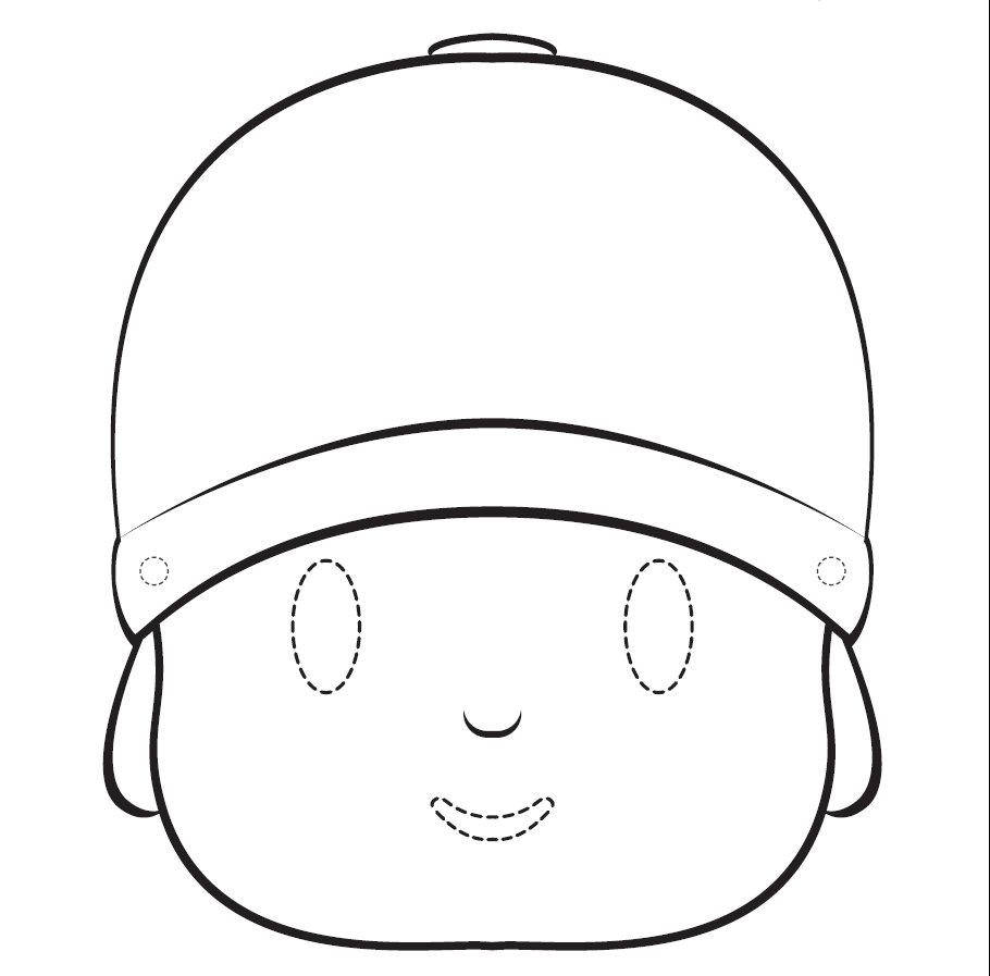 Pocoyo free printable coloring mask or template