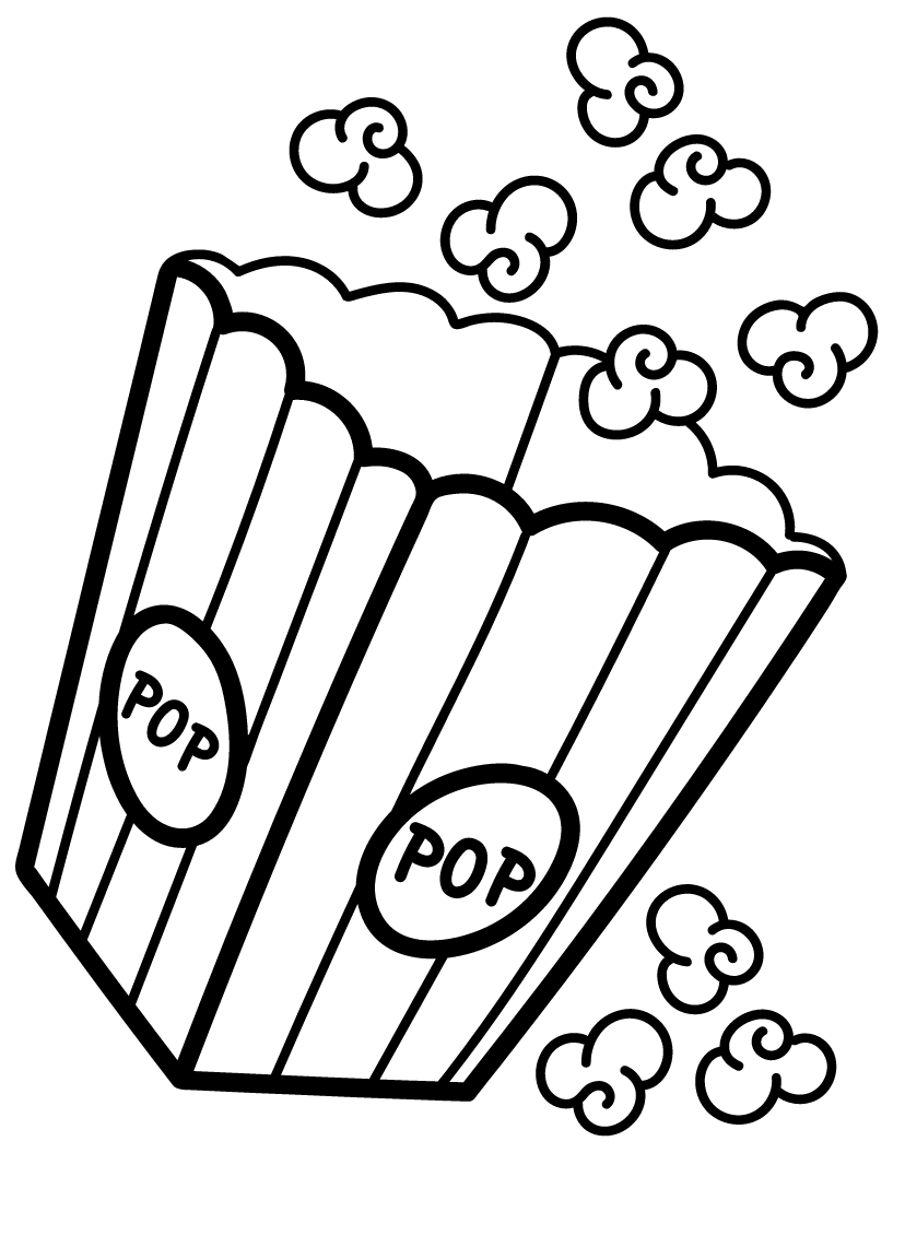 Popcorn coloring pages printable for free download