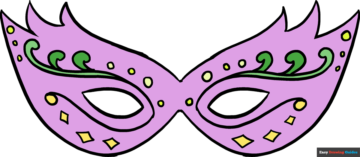 How to draw a mardi gras mask