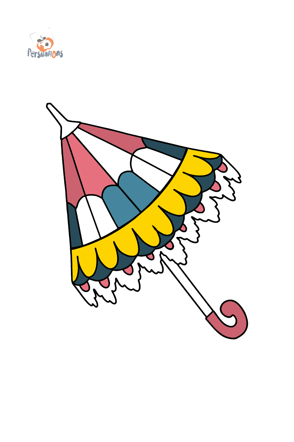 Coloring page with umbrella â online and print for free