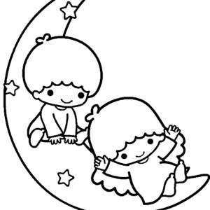 Little twin stars coloring pages printable for free download