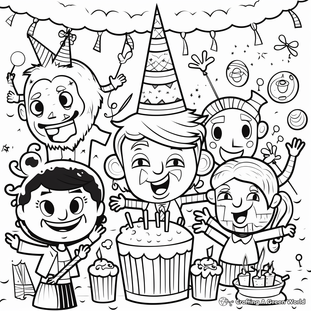 Happy birthday coloring pages