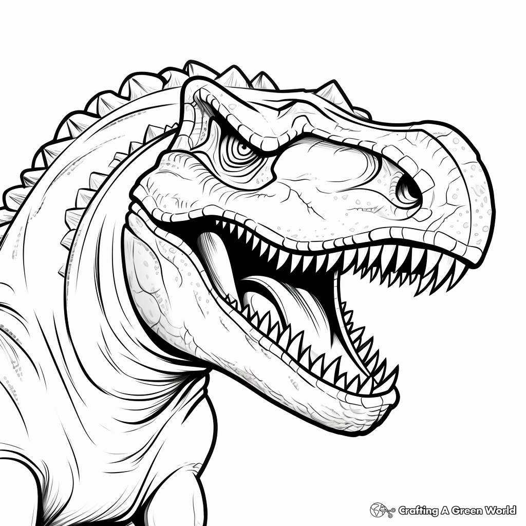 Dinosaur head coloring pages