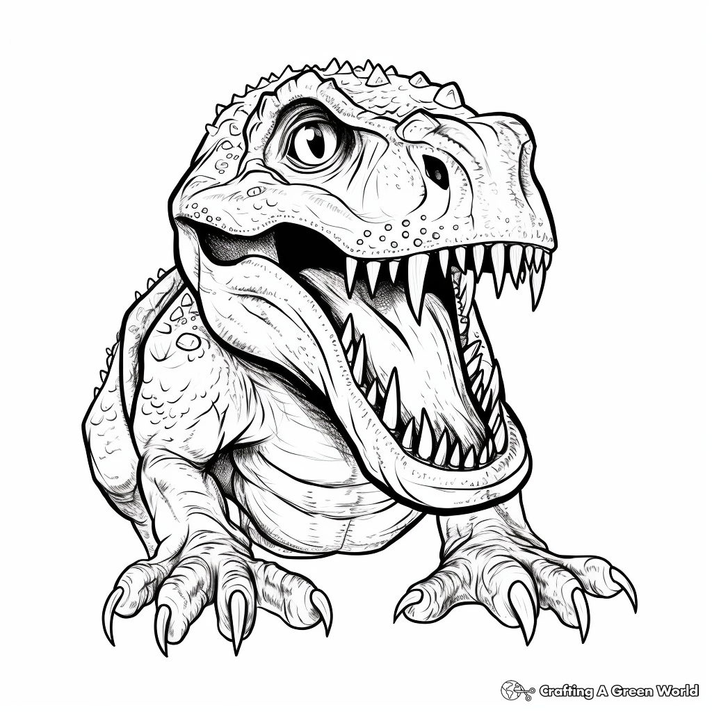 Scary dinosaur coloring pages