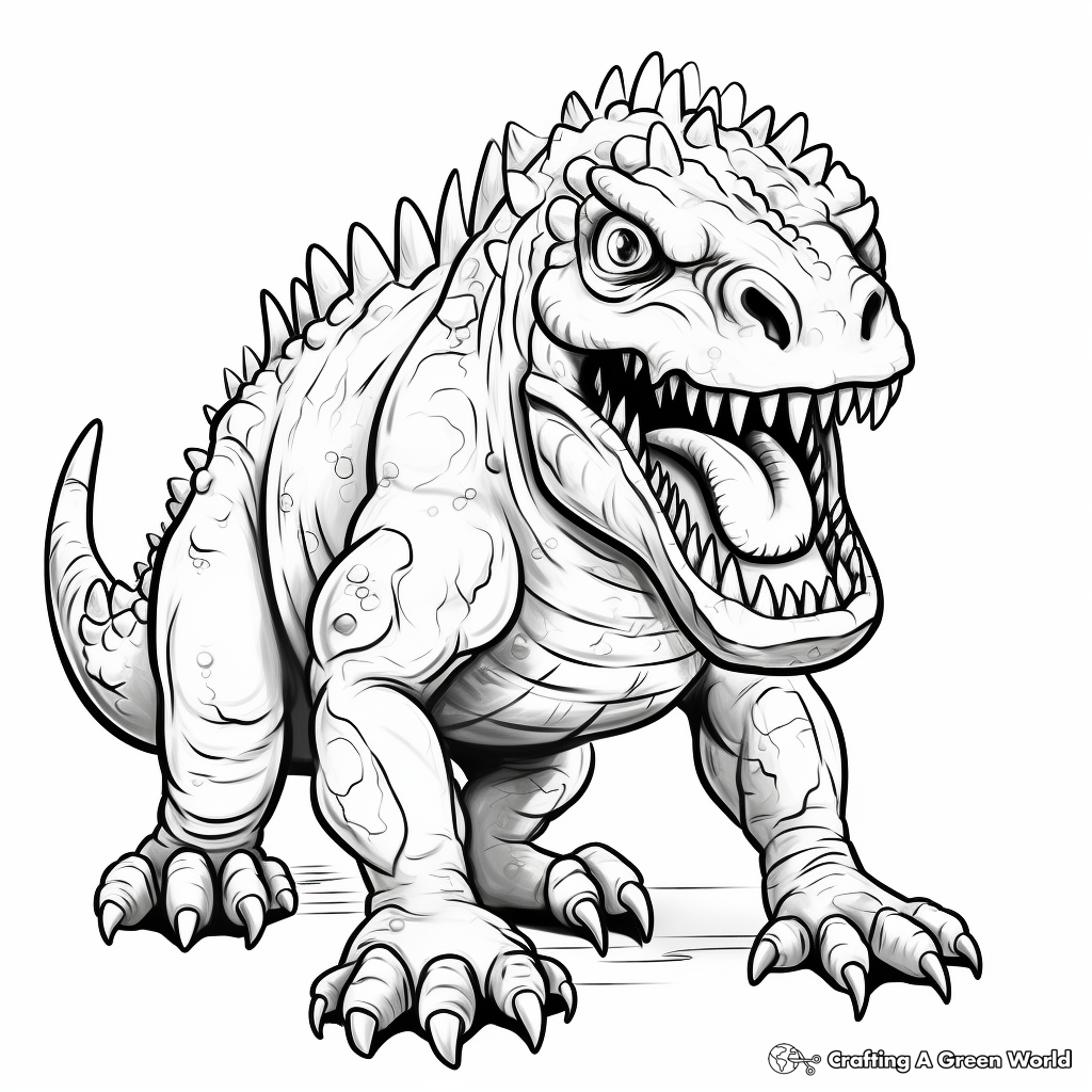 Scary dinosaur coloring pages