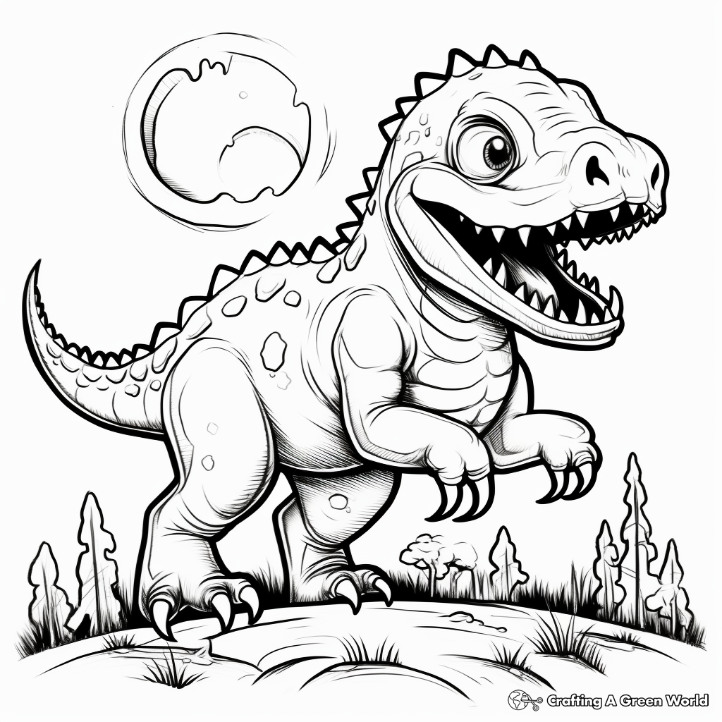 Scary dinosaur coloring pages