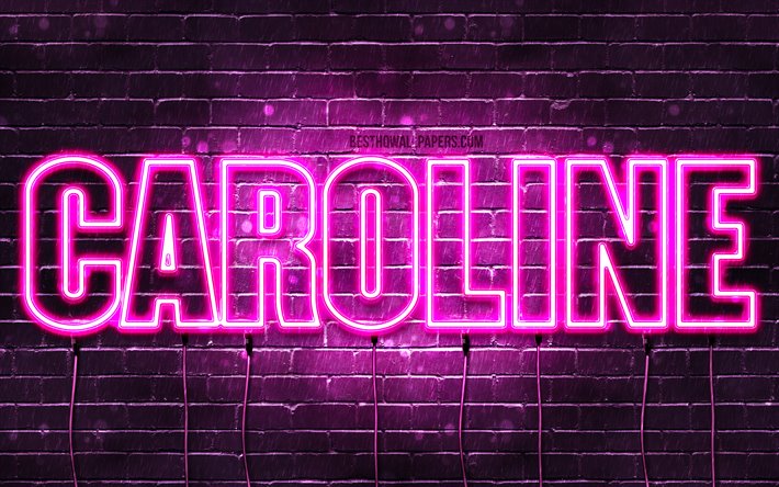 Herunterladen hintergrundbild caroline k tapeten die mit namen weibliche namen die namen caroline lila neon