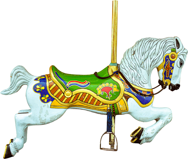 White carousel horse sticker by enzwell designs