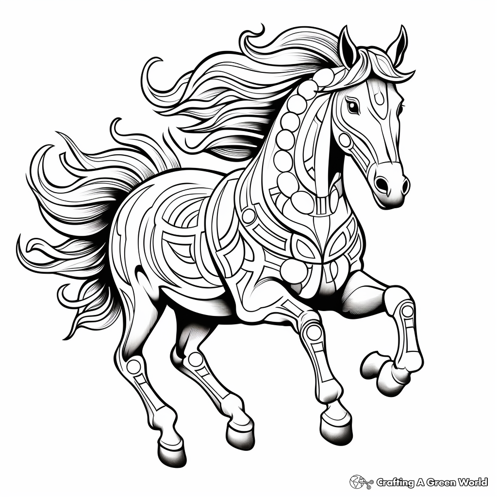 Horse mandala coloring pages