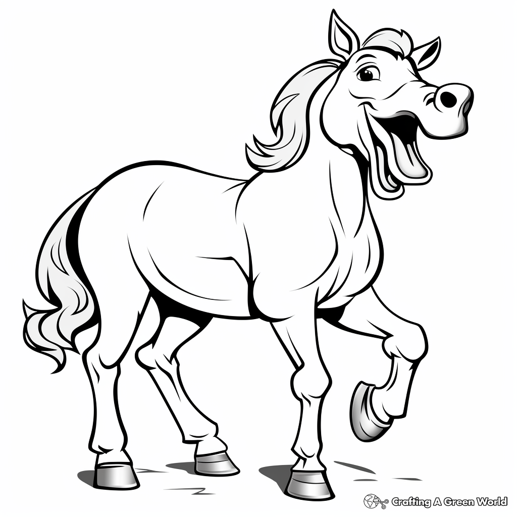 Cartoon horse coloring pages