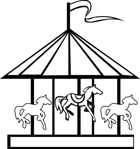 Carousel coloring page free printable coloring pages