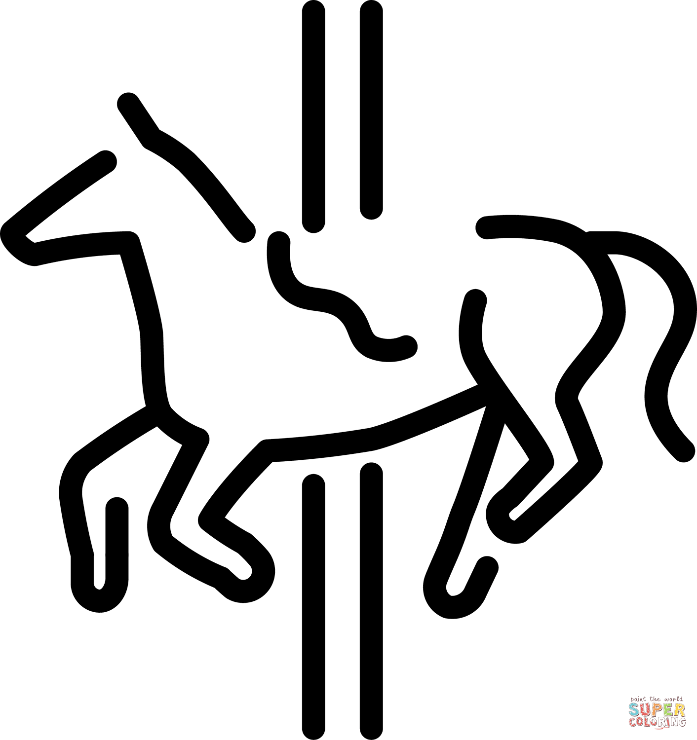 Carousel horse coloring page free printable coloring pages