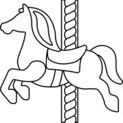 Carousel horses coloring pages free printable pictures