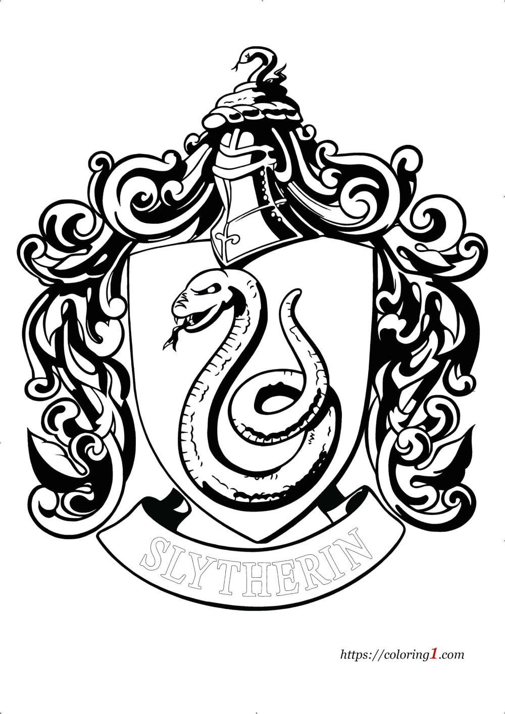 Harry potter slytherin coloring pages