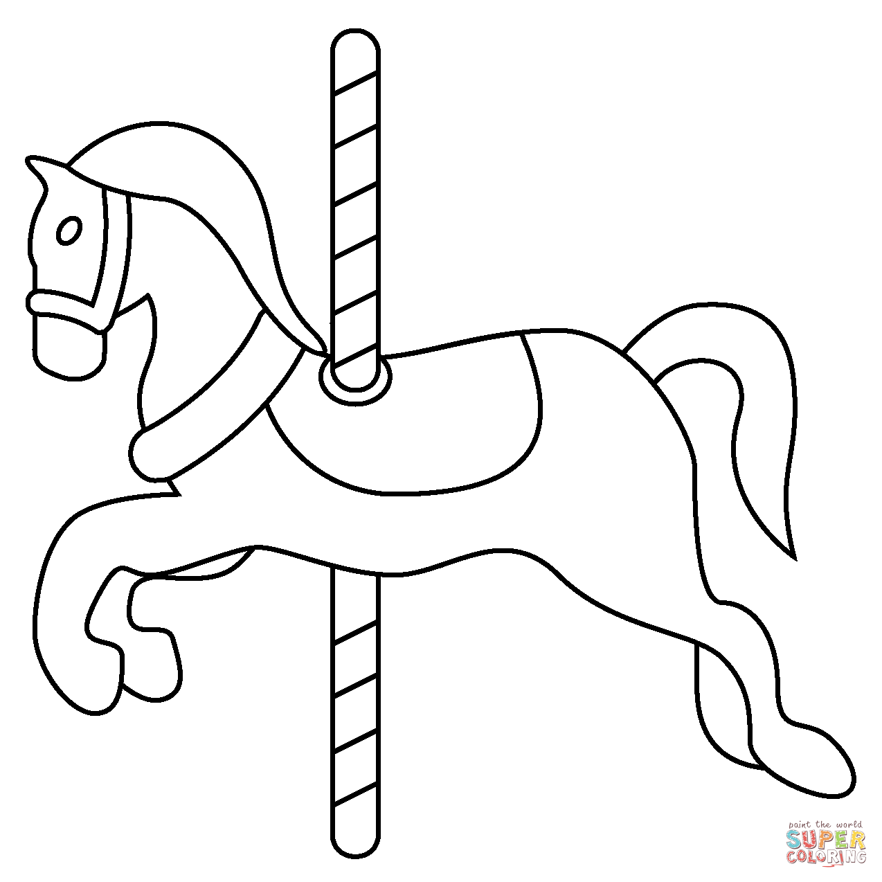 Carousel horse emoji coloring page free printable coloring pages