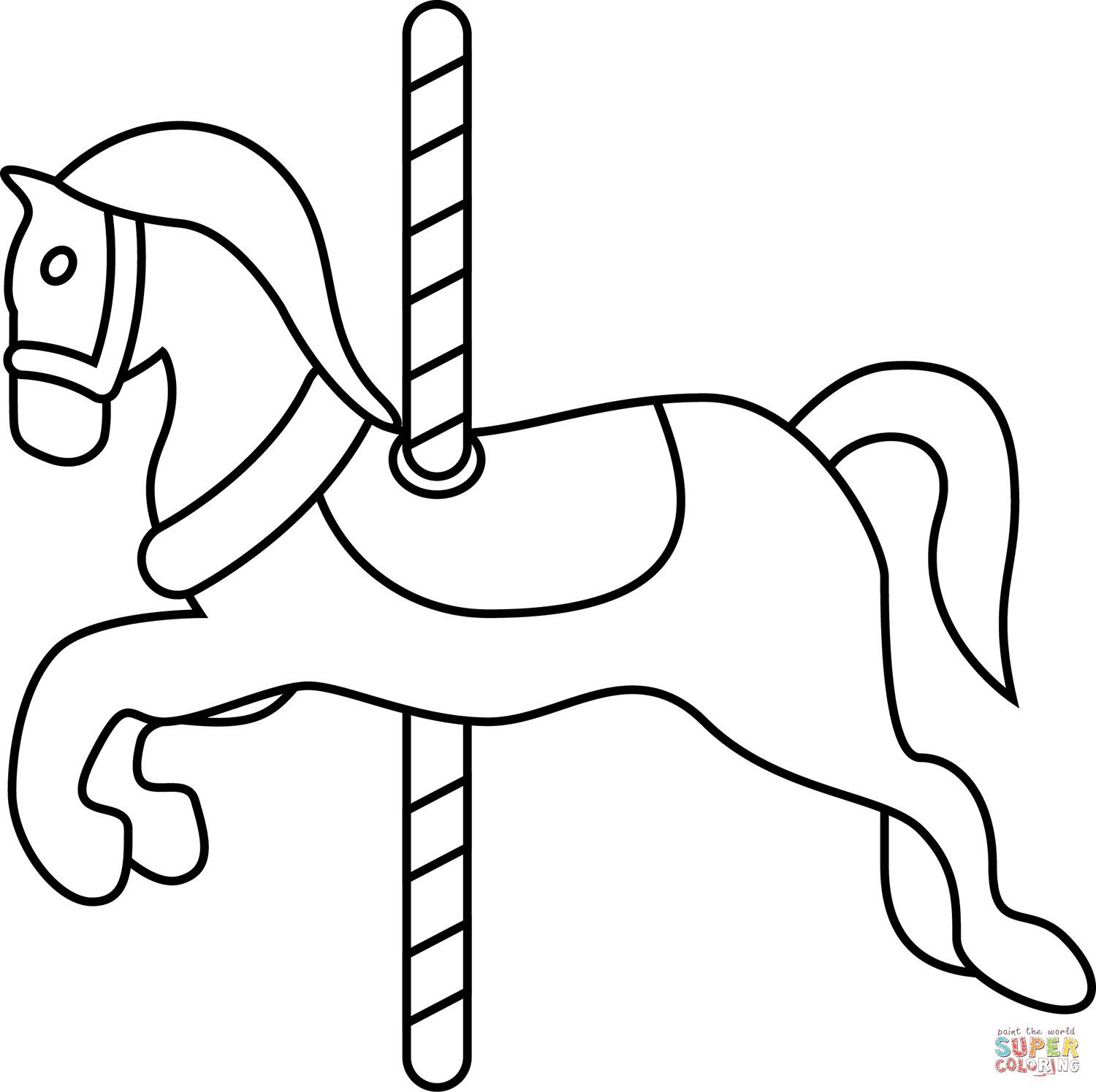 Carousel horse coloring page free printable coloring pages