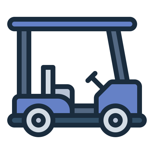 Golf cart generic outline color icon