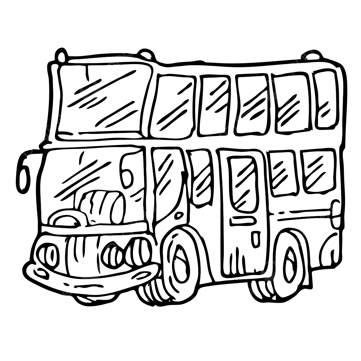 Big bus double bus drawing double drawing bus sketch png and vector with transparent background for free download