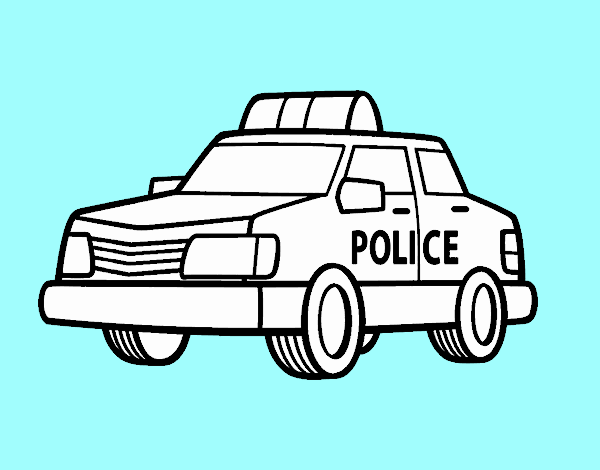 Dibujo de un coche de policãa pintado por en el dãa