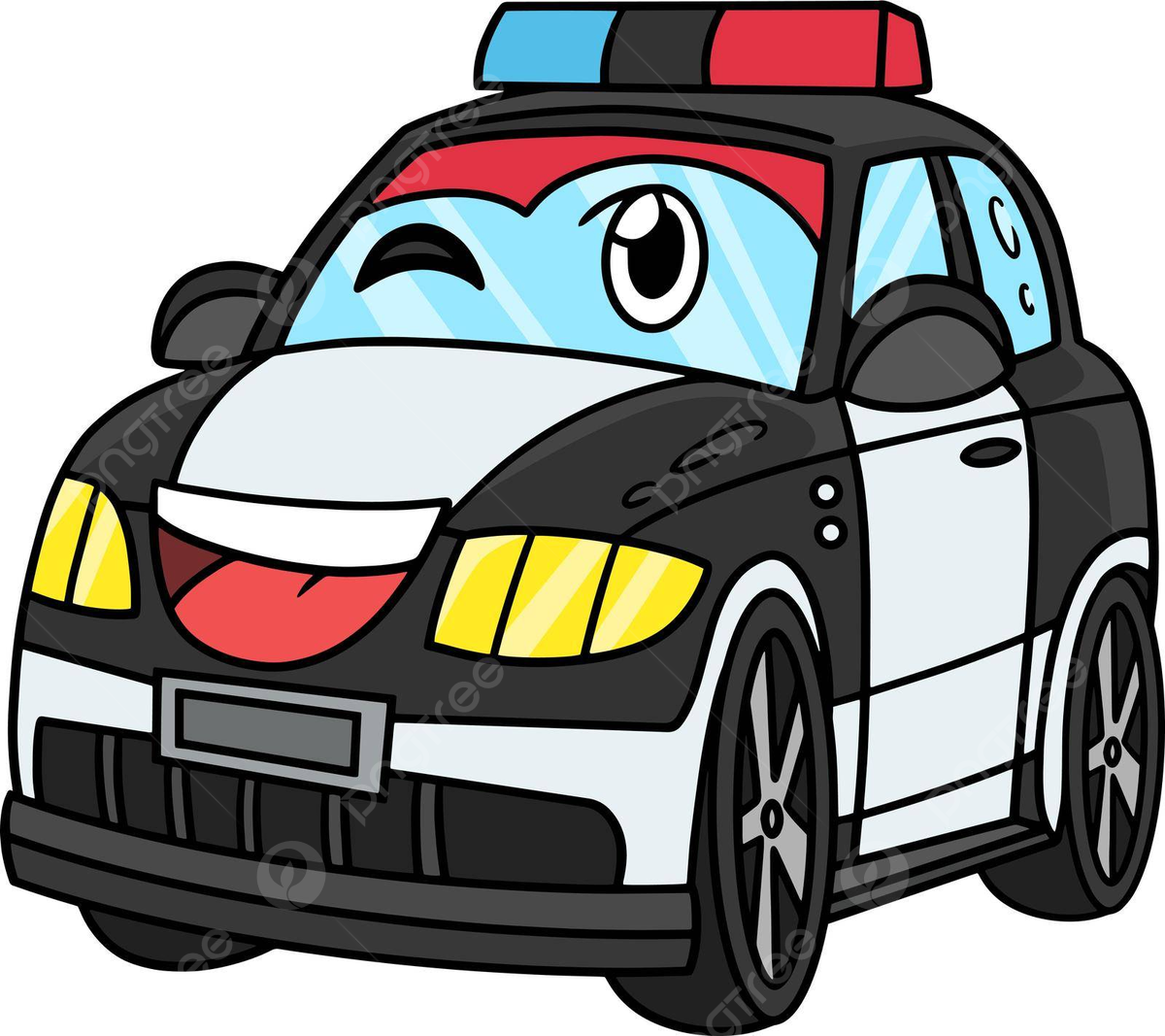 Coche de policãa con cara vehãculo dibujos animados imãgen prediseãadas niãos nião pequeão foto vector png dibujos niãos nião pequeão imagen png y vector para dcargar gratis