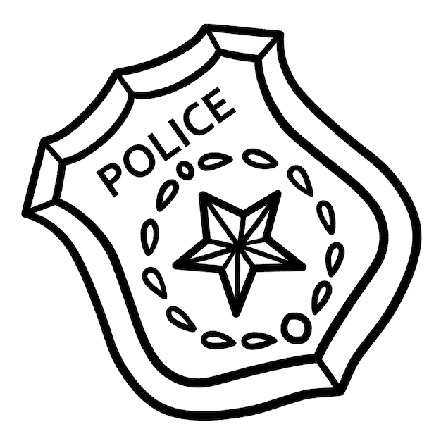 Pãgina vector e ilustracion de placa policia dibujo para dcargar gratis
